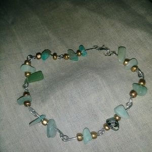 Wire Amazonite & Fluorite bracelet